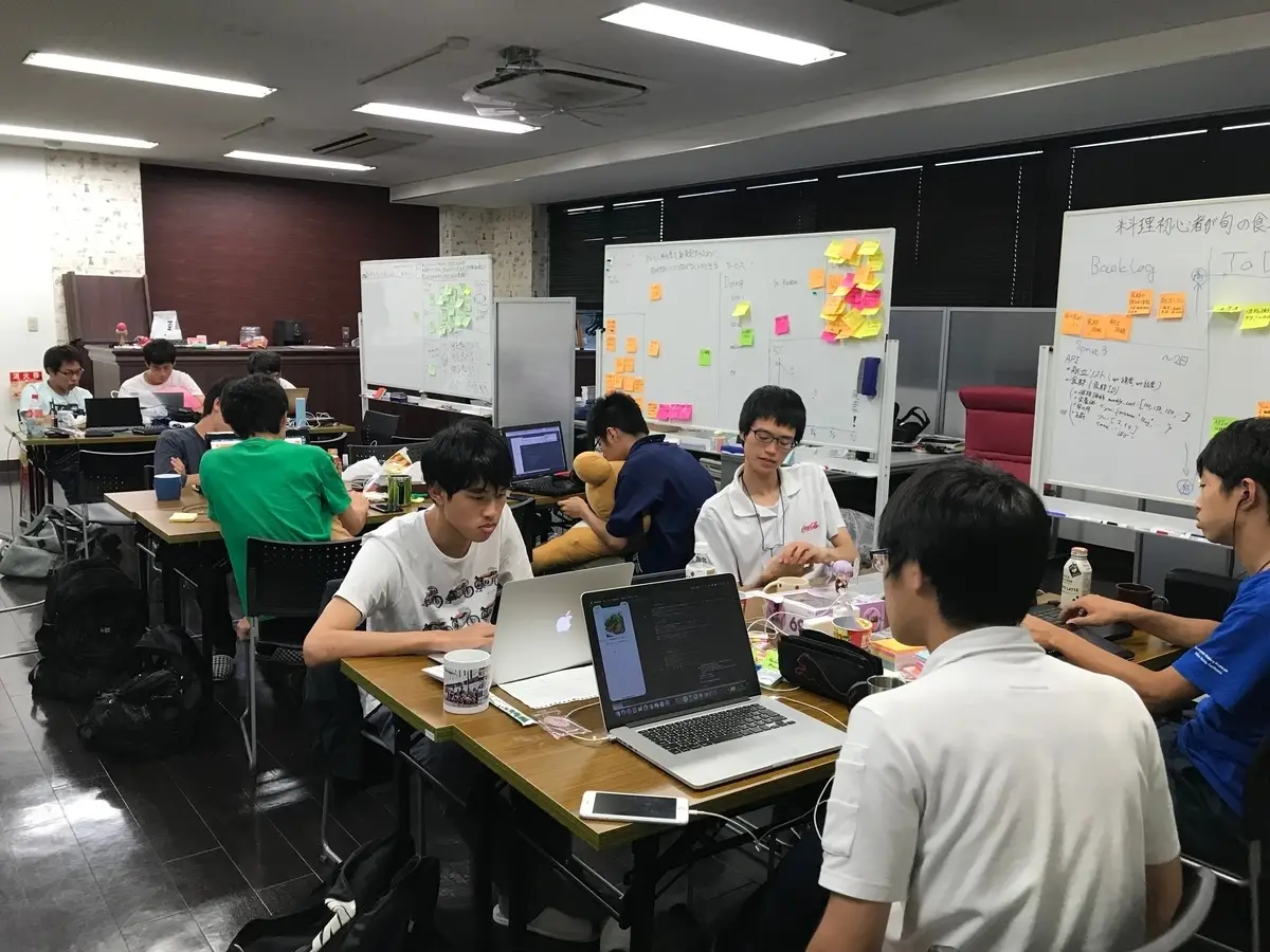 チーム開発中(旧開発センターでのリアル開催)
